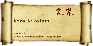 Koza Nikolett névjegykártya