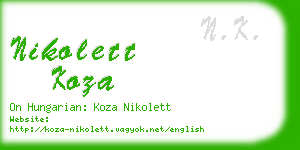 nikolett koza business card